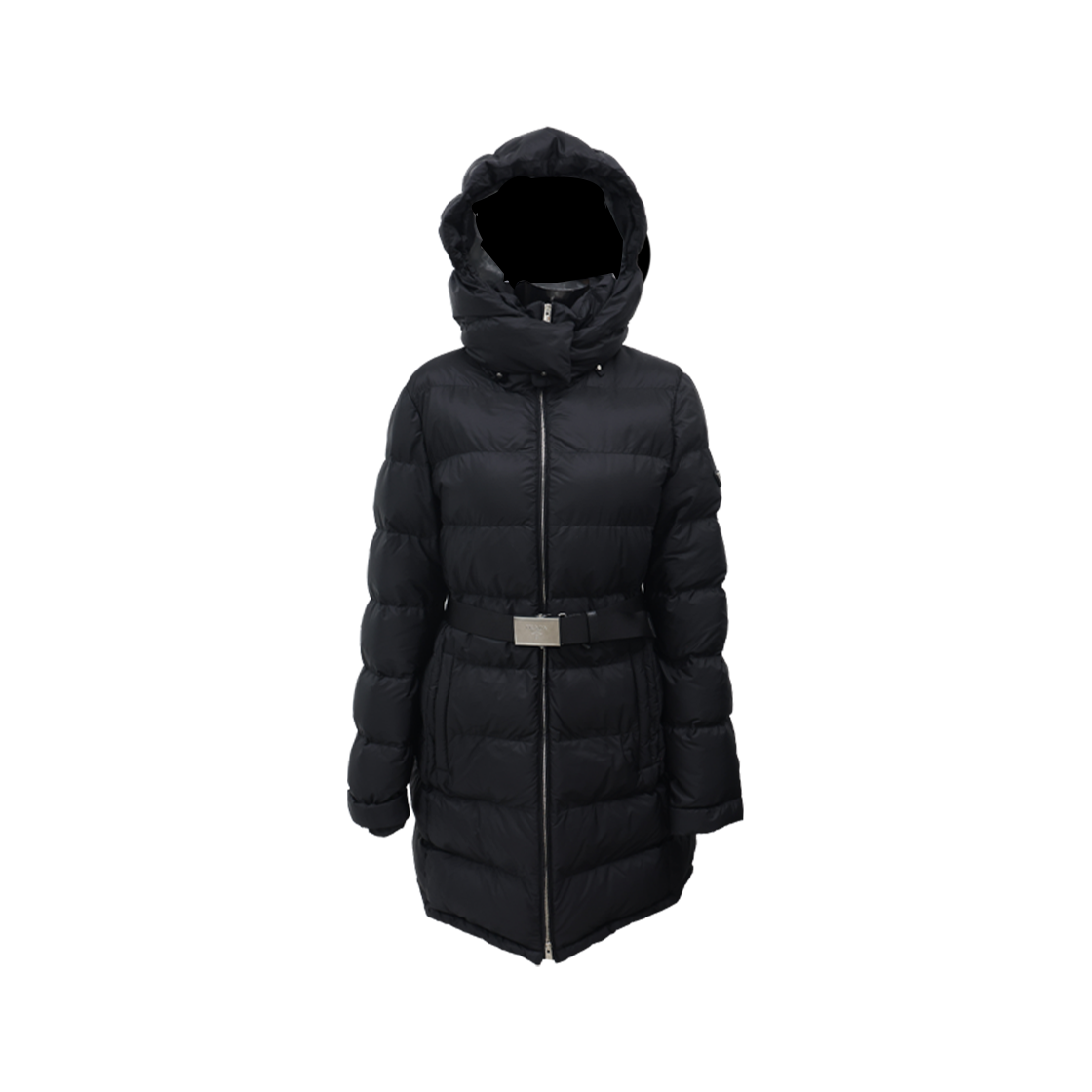 프라다 28D062 벨트 패딩 나일론 블랙(Prada 28D062 Belted Nylon Puffer in Black)
