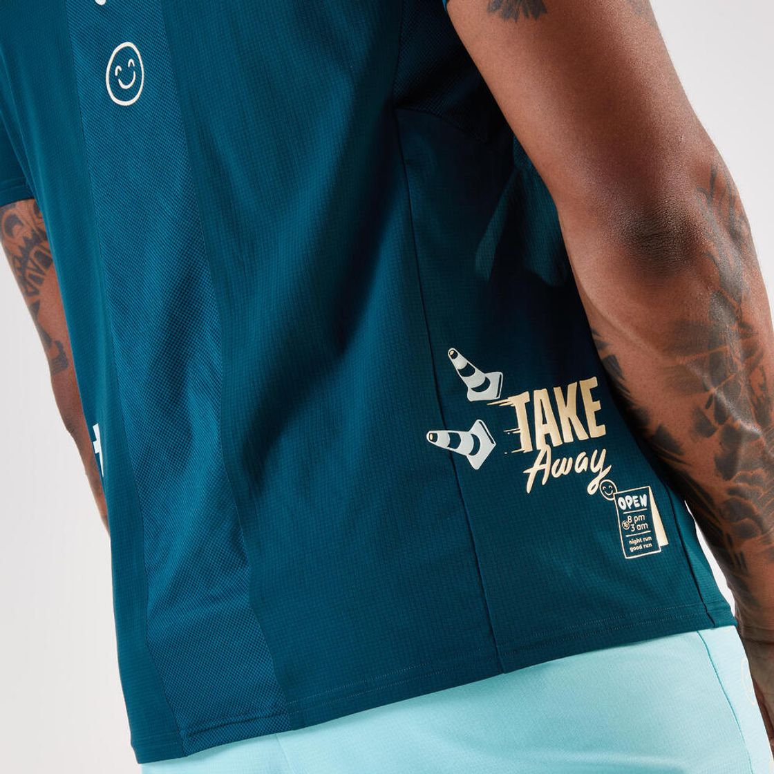 데카트론 남성 러닝 경량 반팔 티 런 라이트 900 틸 블루(DECATHLON Men's Running Lightweight Short-Sleeved T-Shirt Run Light 900 Teal Blue) - 8
