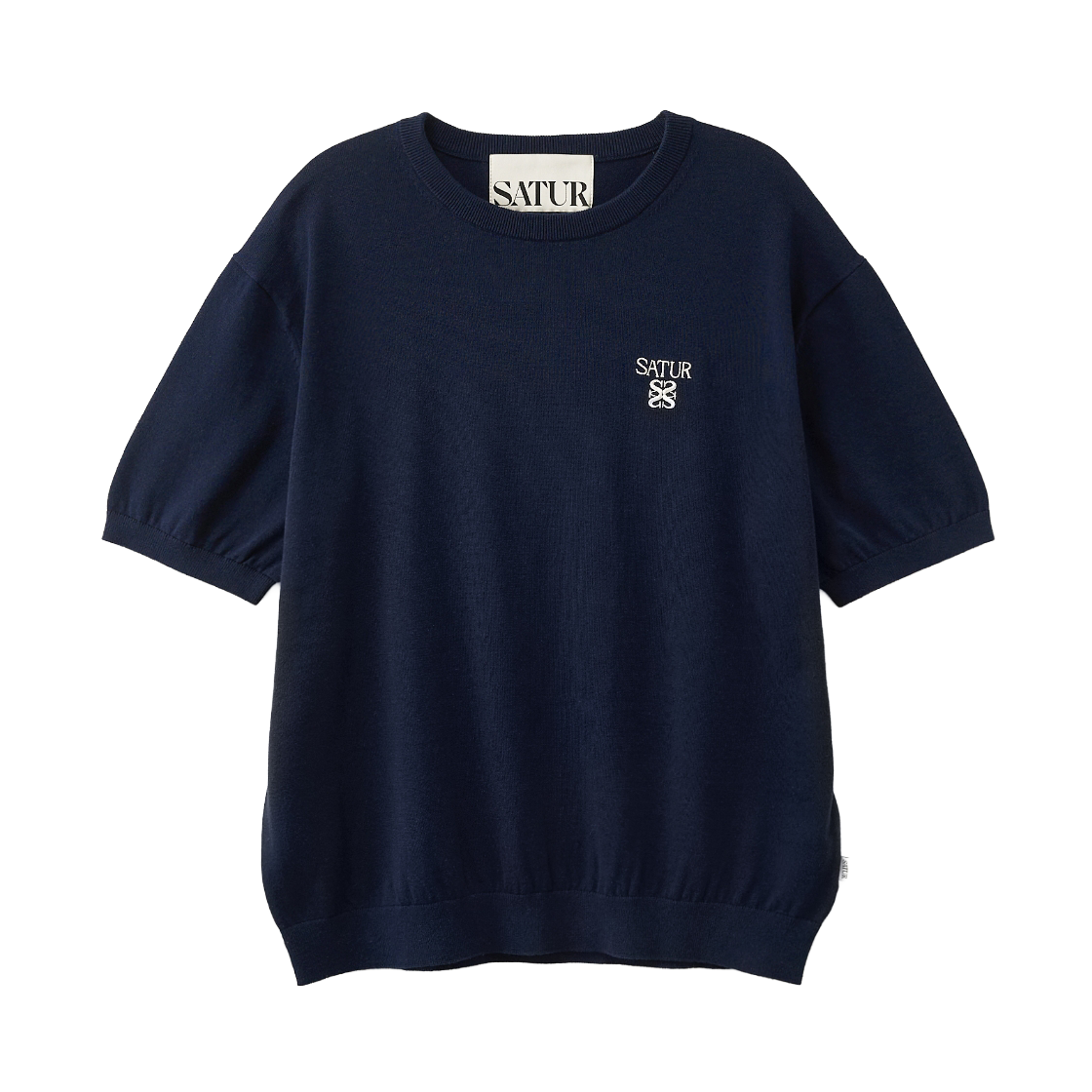 세터 로렌 파인 하프 니트 네이비