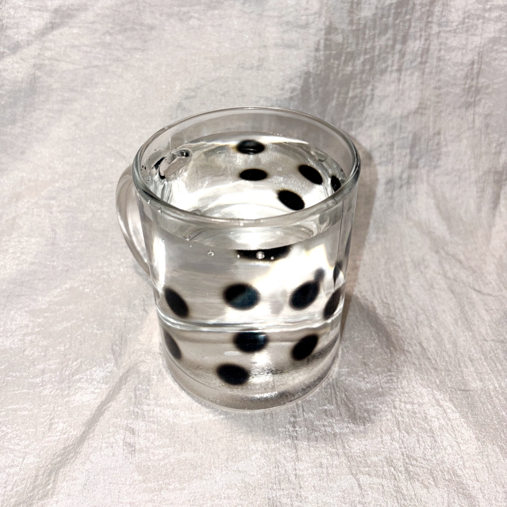 유라이크왓 빅 블러 도트 글라스 머그 (블랙/유리)(you like what Small blur dot glass mug (black/gloss)) - 5