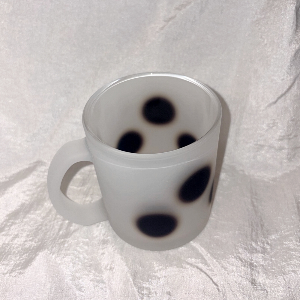 유라이크왓 빅 블러 도트 글라스 머그 (블랙/매트)(you like what Big blur dot glass mug (black/matte)) - 5