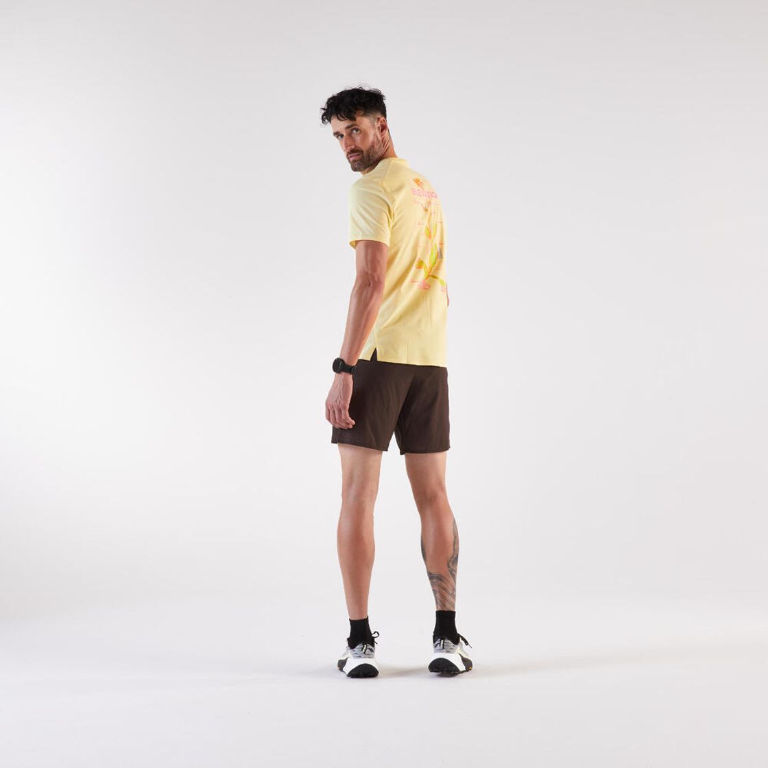 데카트론 남성 트레일러닝 경량 반팔 티 런 울트라 그래프 900 바닐라 옐로우(DECATHLON Men's Trail Running Lightweight Short-Sleeved T-Shirt Run Ultra Graph 900 Vanilla Yellow) - 7