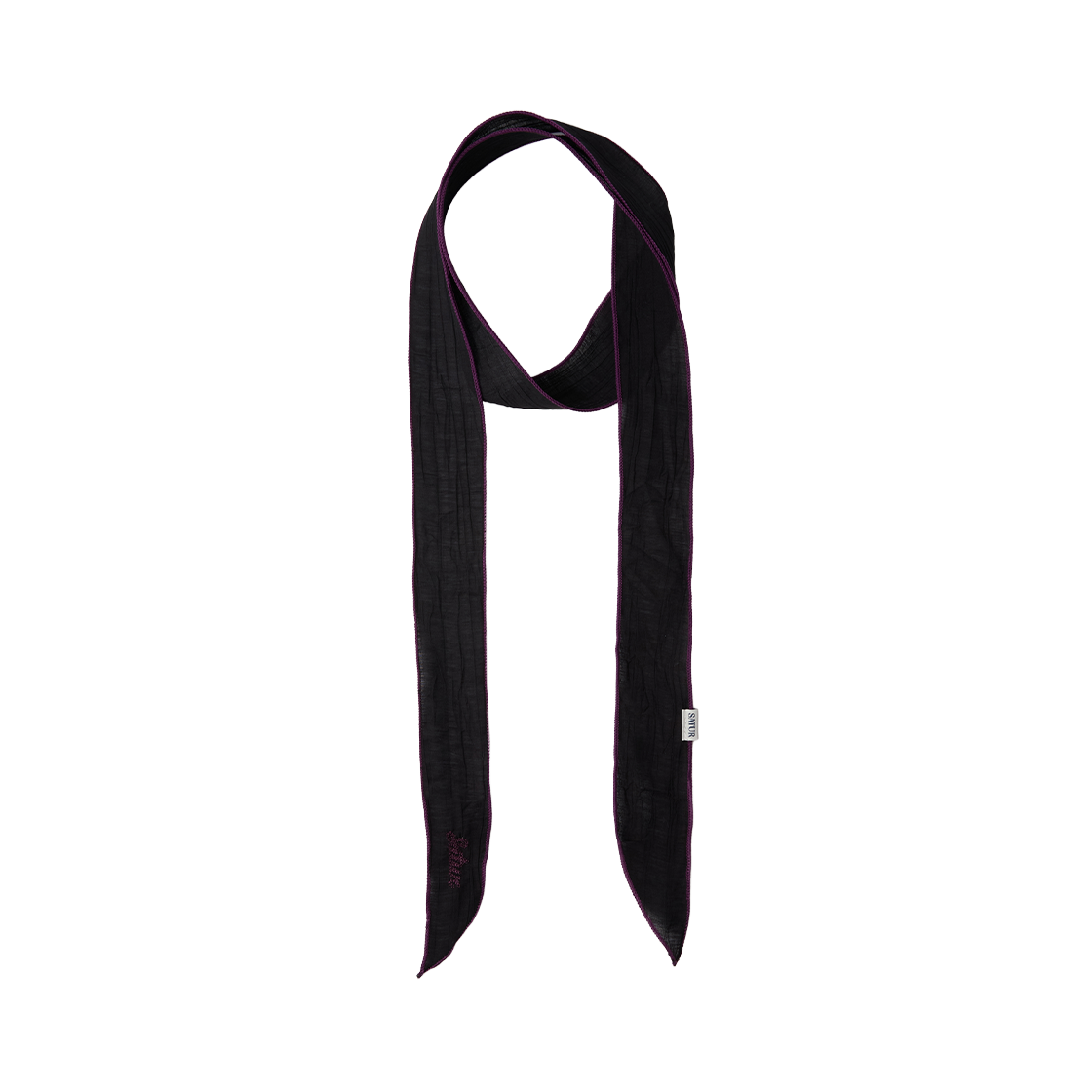 세터 우먼 링클 컬러 블록 스카프 블랙(SATUR W Wrinkle Color Block Scarf Black) - 1