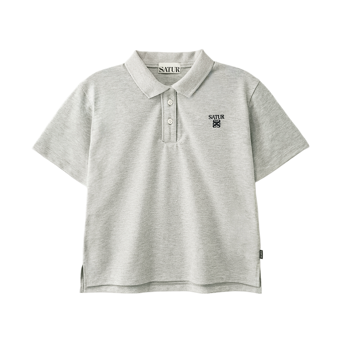 세터 우먼 로렌 피케 폴로 반팔 티셔츠 멜란지 그레이