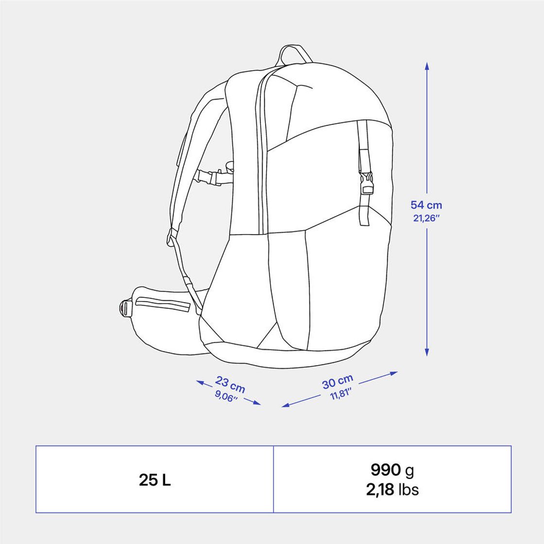 데카트론 등산 백팩 25L MH500 미드나잇 블루(DECATHLON Hiking Backpack 25L MH500 Midnight Blue) - 4