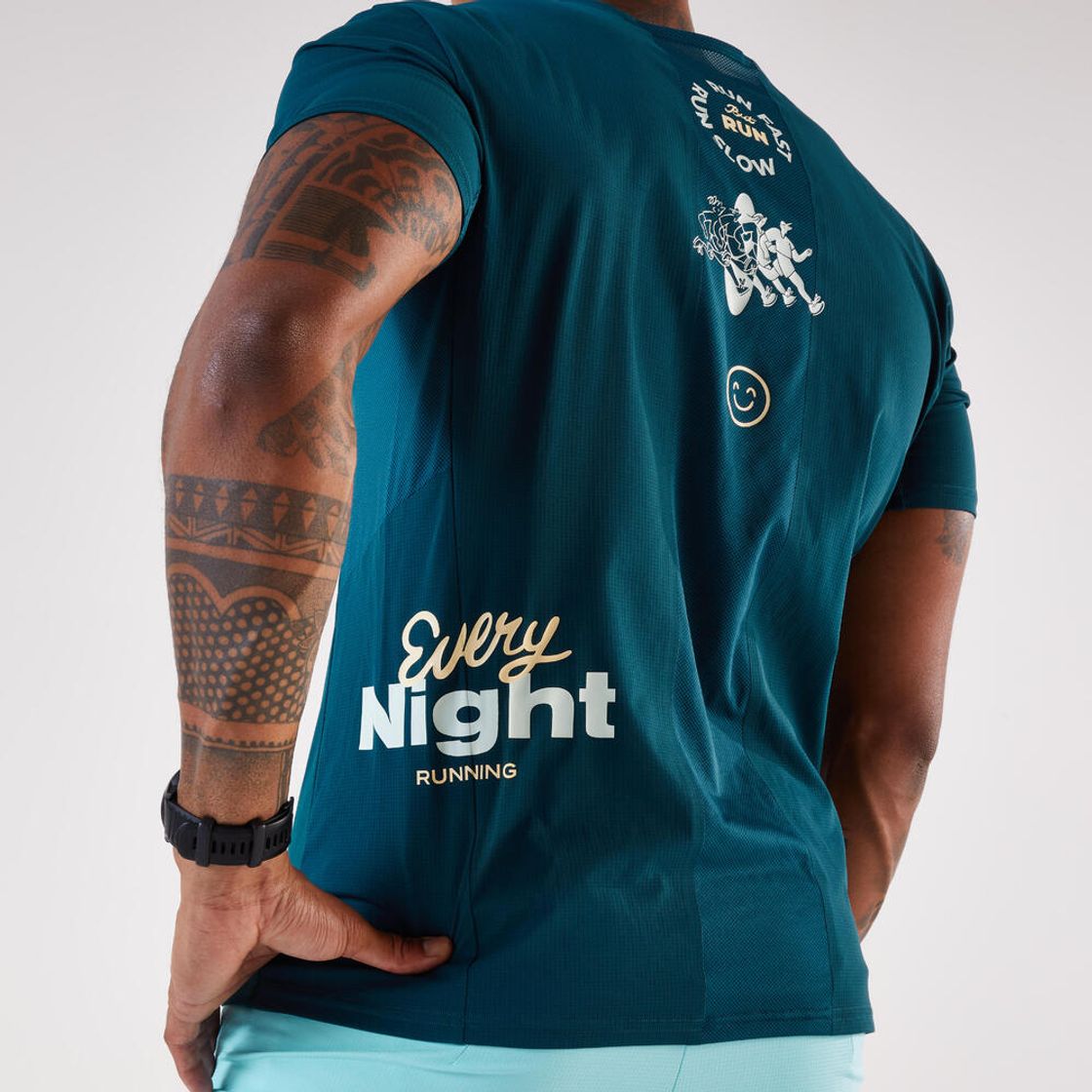 데카트론 남성 러닝 경량 반팔 티 런 라이트 900 틸 블루(DECATHLON Men's Running Lightweight Short-Sleeved T-Shirt Run Light 900 Teal Blue) - 7