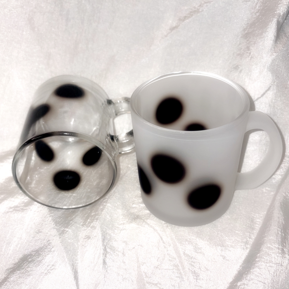 유라이크왓 빅 블러 도트 글라스 머그 (블랙/매트)(you like what Big blur dot glass mug (black/matte)) - 2