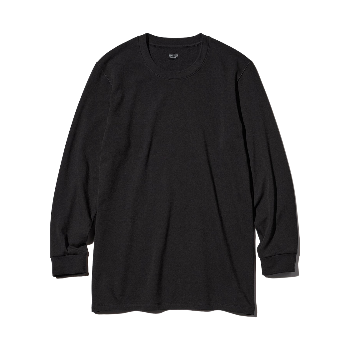 479450-09 Uniqlo Heattech Extra Warm Cotton Crewneck T-Shirt Black - JP