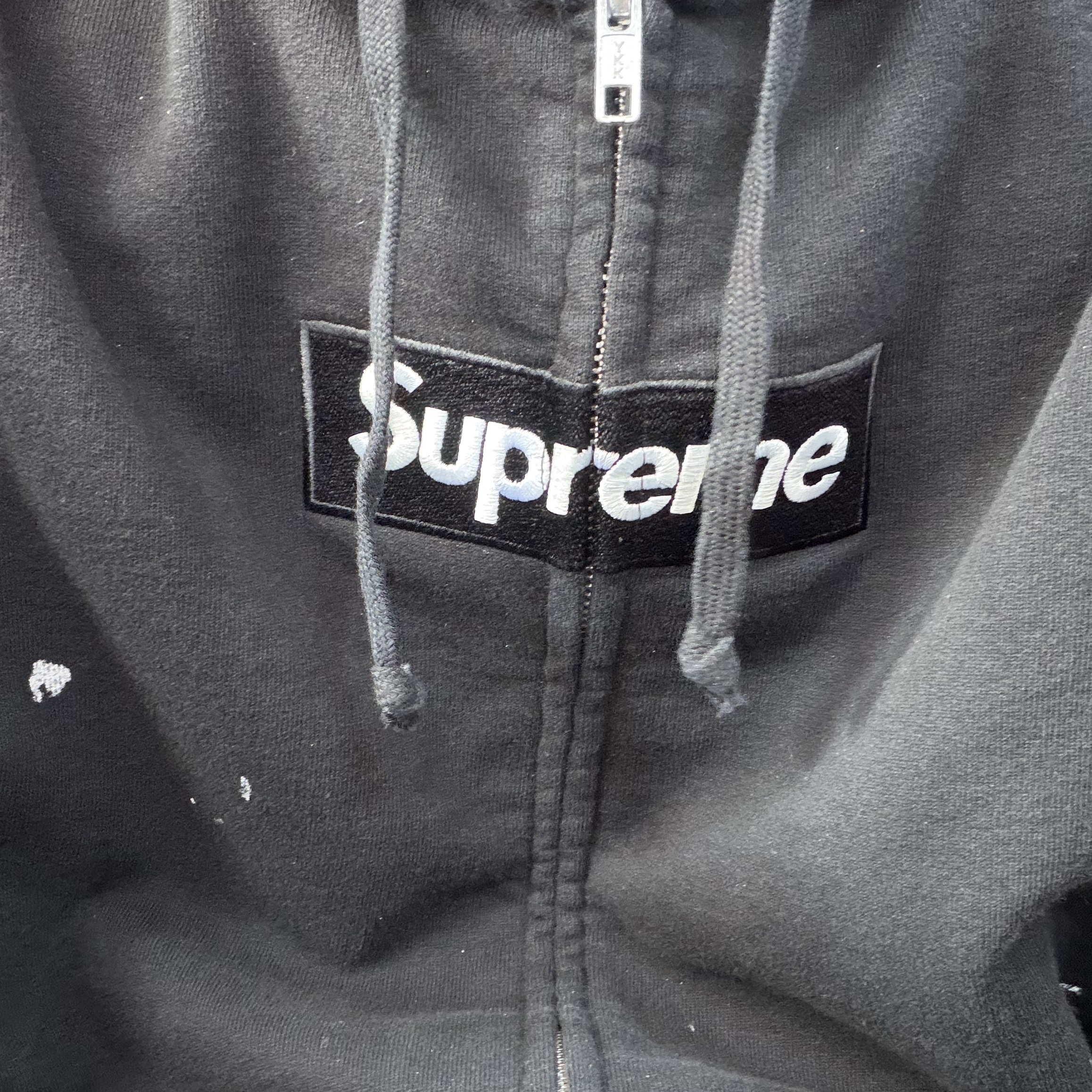 Supreme x MM6 Maison Margiela Box Logo Zip Up Hooded Sweatshirt Black - 26SS 착용 스타일