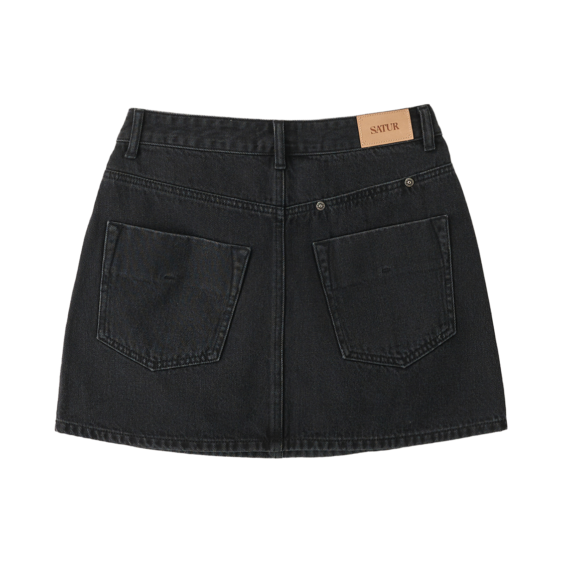 세터 우먼 콘트라스트 데님 미니 스커트 블랙(SATUR W Contrast Denim Mini Skirt Black) - 2