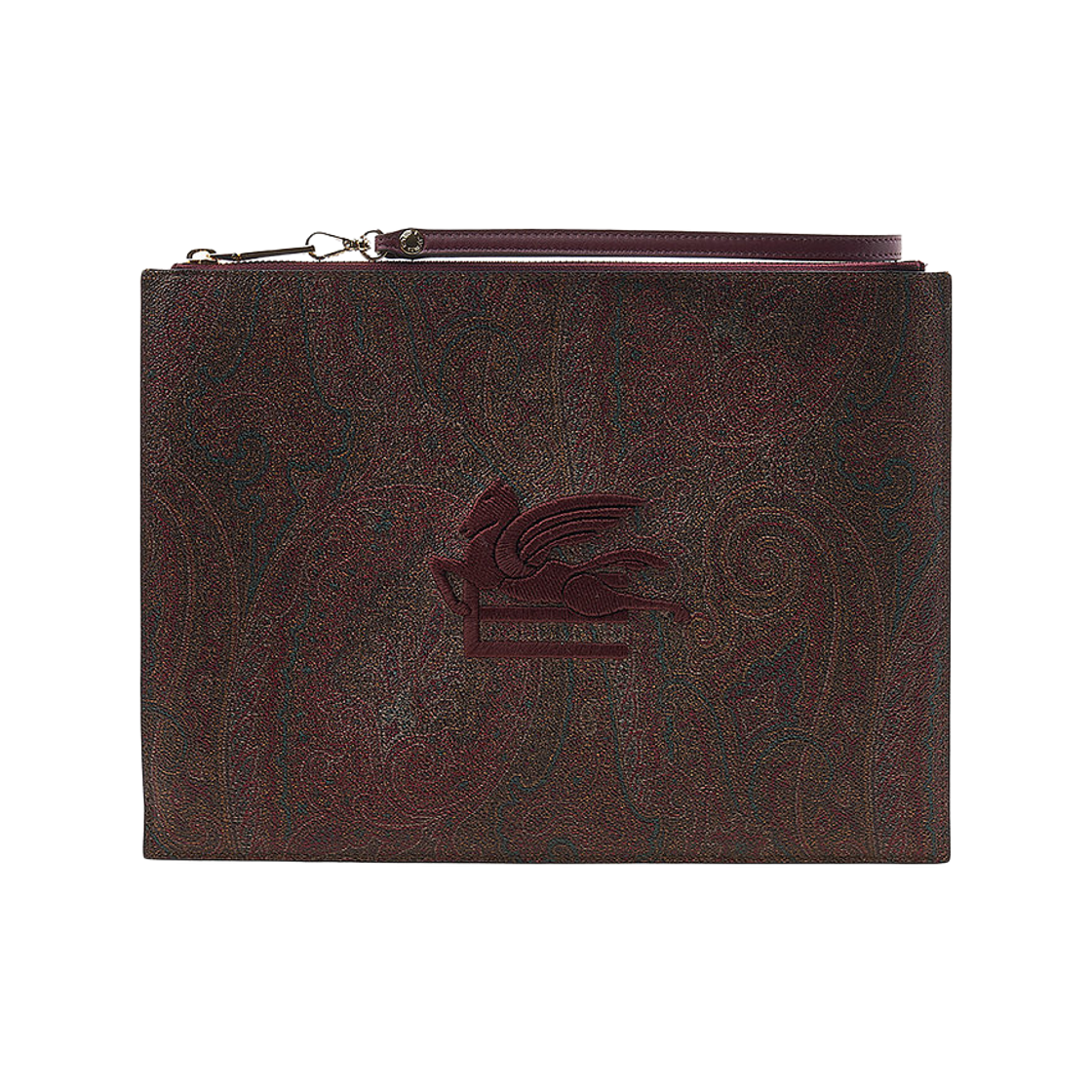 에트로 페이즐리 자수 로고 파우치 브라운(Etro Paisley Embroidered Logo Pouch Brown) - 1