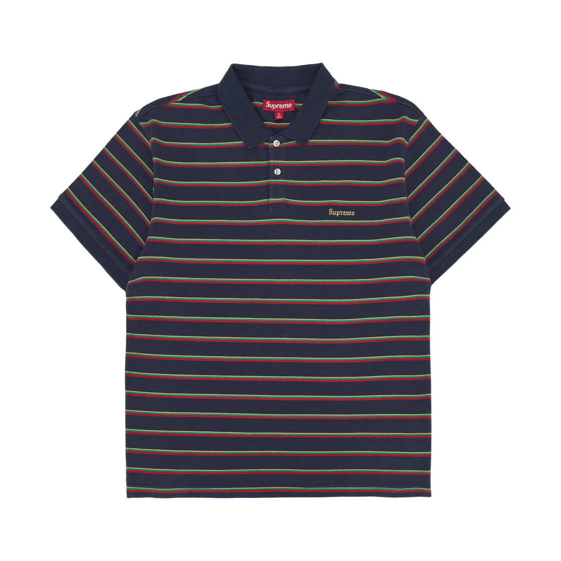슈프림 워시드 스트라이프 폴로 네이비 - 26SS(Supreme Washed Stripe Polo Navy - 26SS)