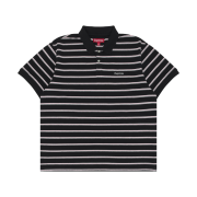 Supreme Washed Stripe Polo Black - 26SS