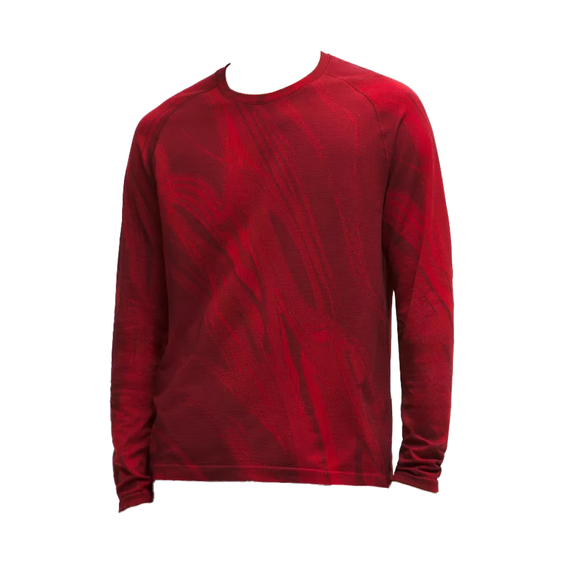 룰루레몬 루나 뉴 이어 메탈 벤트 테크 롱슬리브 셔츠 스월링 플룸스 옥스포드 레드 버건디 베이(Lululemon Lunar New Year Metal Vent Tech Long-Sleeve Shirt Swirling Plumes Oxford Red Burgundy Bay) - 1