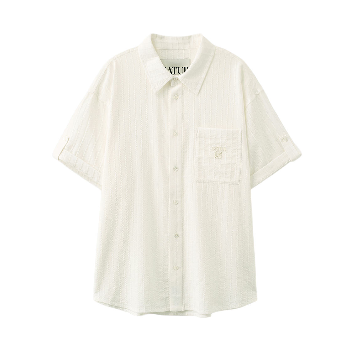 세터 롤업 하프 셔츠 크림(SATUR Roll Up Half Shirt Cream)
