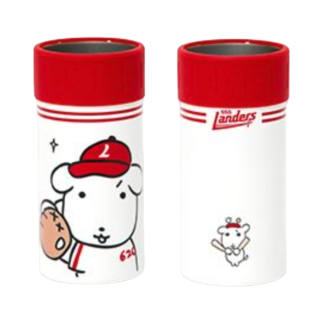 SSG 랜더스 x 가나디 캔 쿨러 화이트 레드(SSG Landers x Ganadi Can Cooler 520ml White Red)