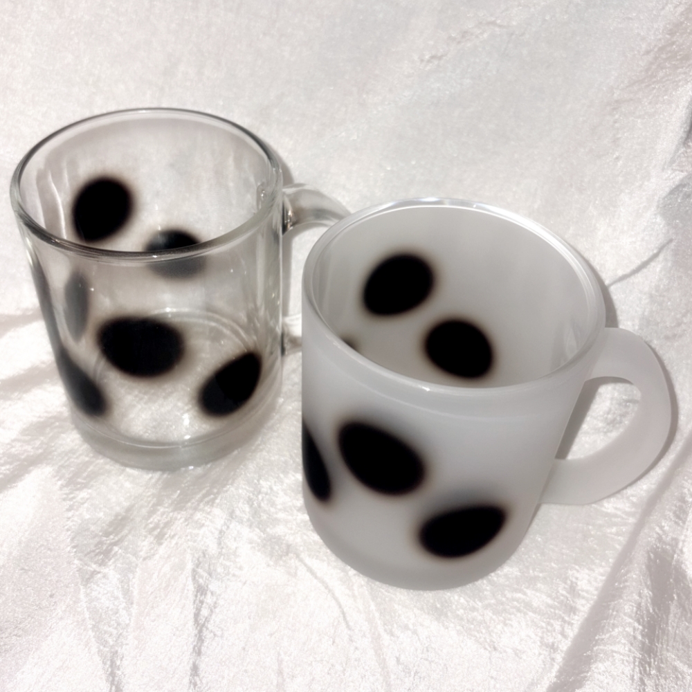 유라이크왓 빅 블러 도트 글라스 머그 (블랙/매트)(you like what Big blur dot glass mug (black/matte)) - 3