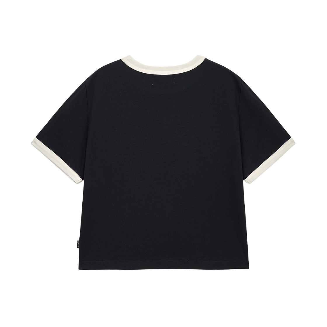 세터 우먼 아치 로고 링거 반팔 티셔츠 블랙(SATUR W Arch Logo Ringer T-Shirt Black) - 2