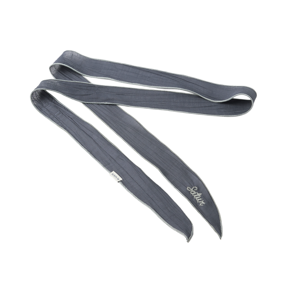 세터 우먼 링클 컬러 블록 스카프 차콜(SATUR W Wrinkle Color Block Scarf Charcoal) - 2