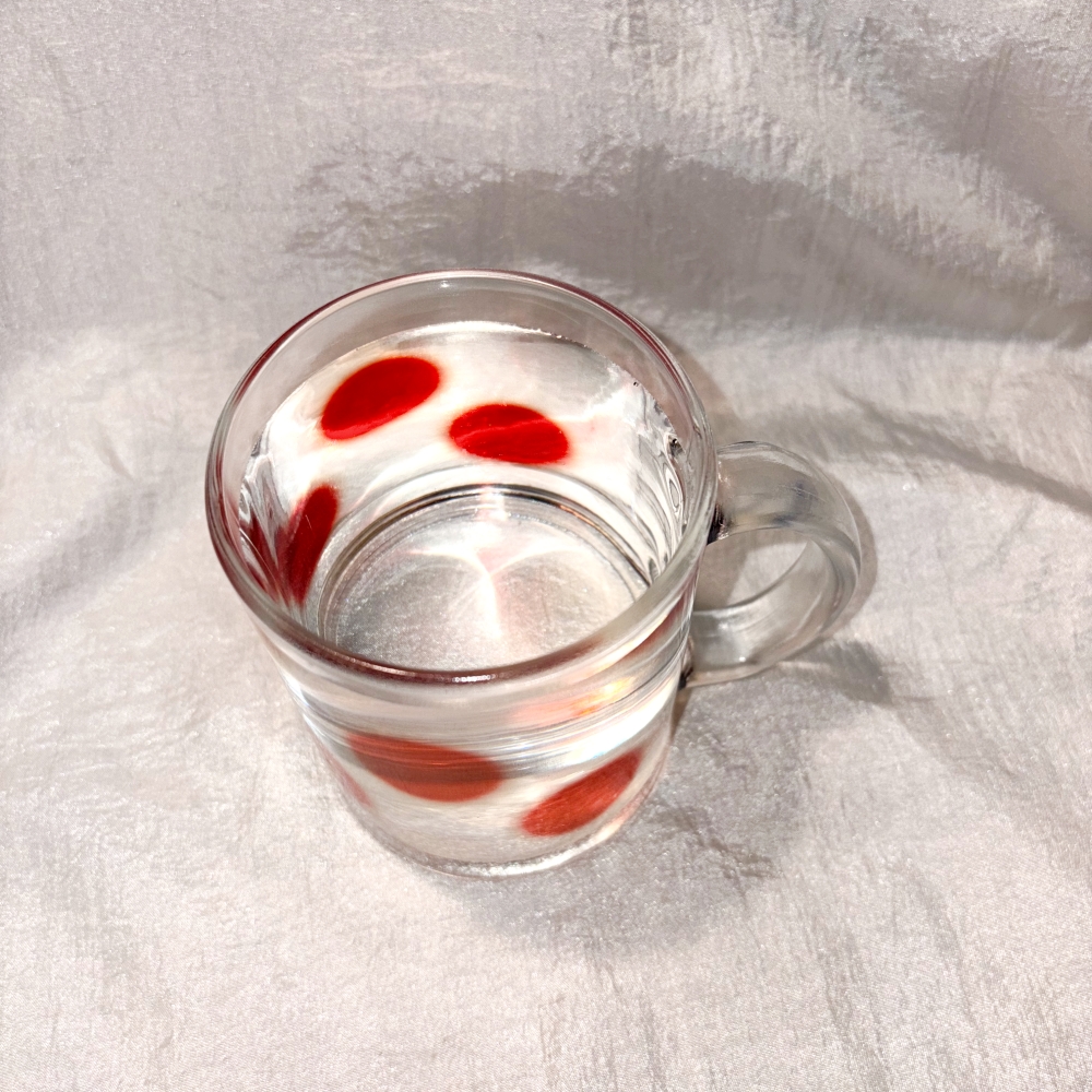 유라이크왓 빅 블러 도트 글라스 머그 (레드/유광)(you like what Big blur dot glass mug (red/gloss)) - 6