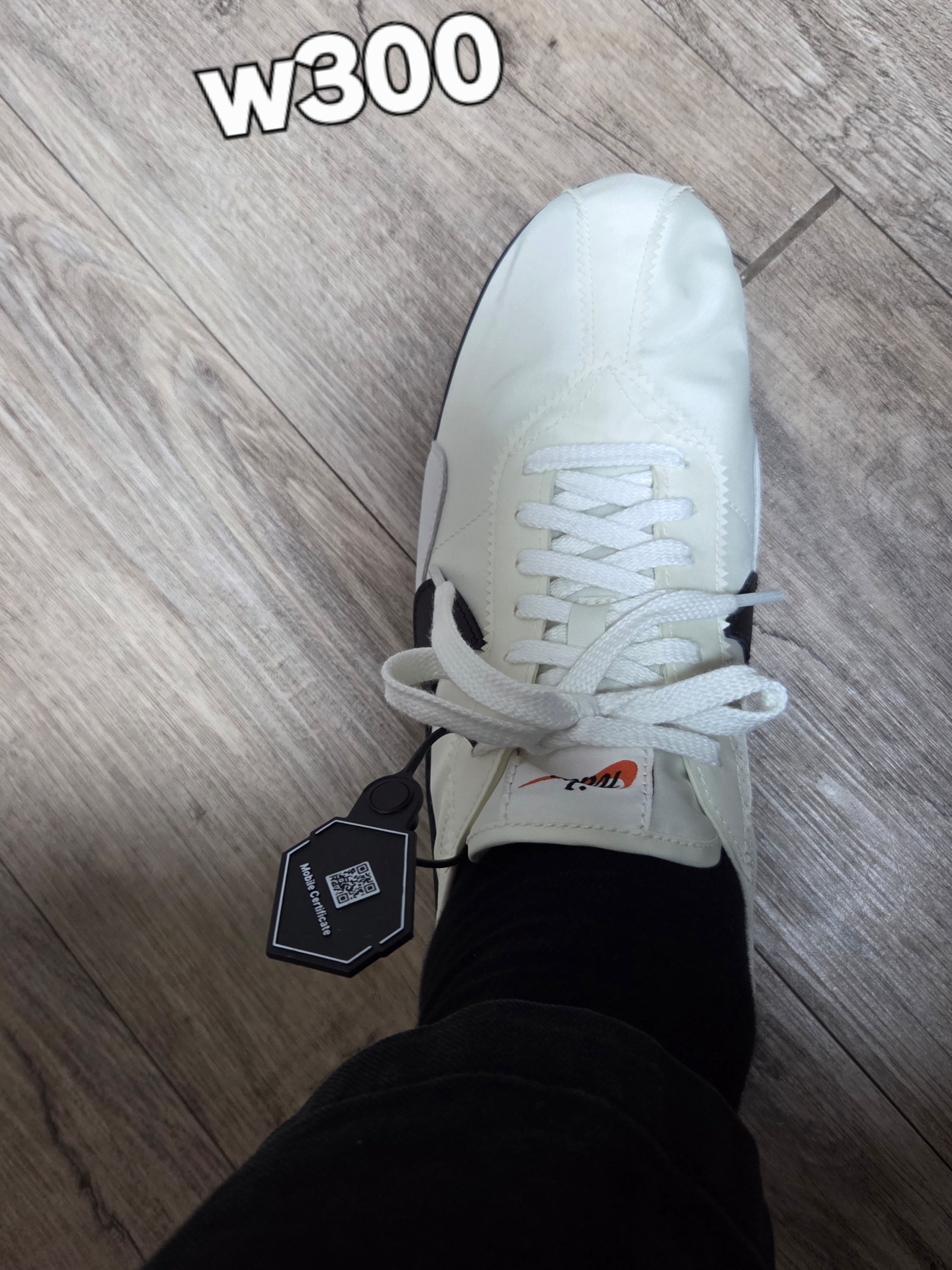 (W) Nike Moon Shoe Soft Pearl and Black 착용 스타일 - 4