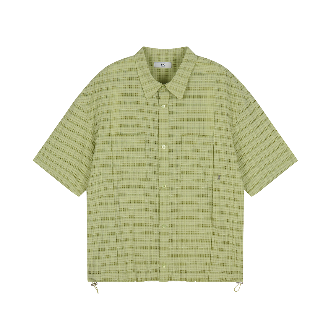 지오송지오 컬렉션 체크 멀티 포켓 하프 셔츠 그린 BI3SH308GR(ZIOSONGZIO COLLECTION Check Multi Pocket Half Shirt Green) - 1