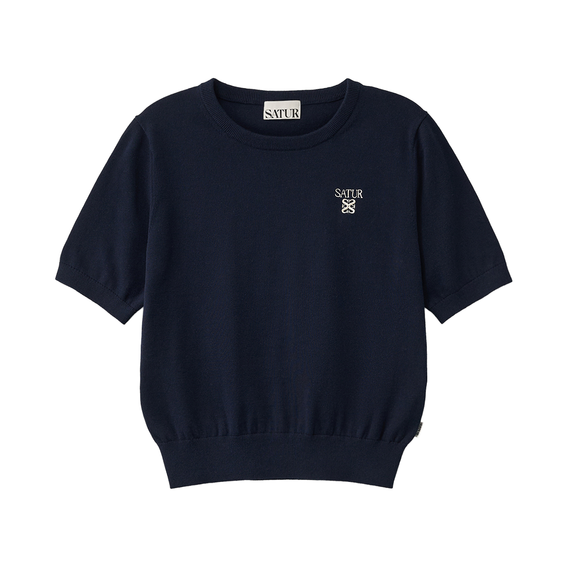 세터 우먼 로렌 파인 하프 니트 네이비