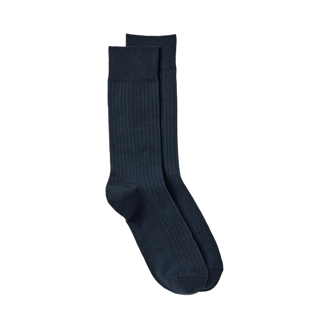 464329-69 Uniqlo Wide Ribbed Heattech Socks Navy