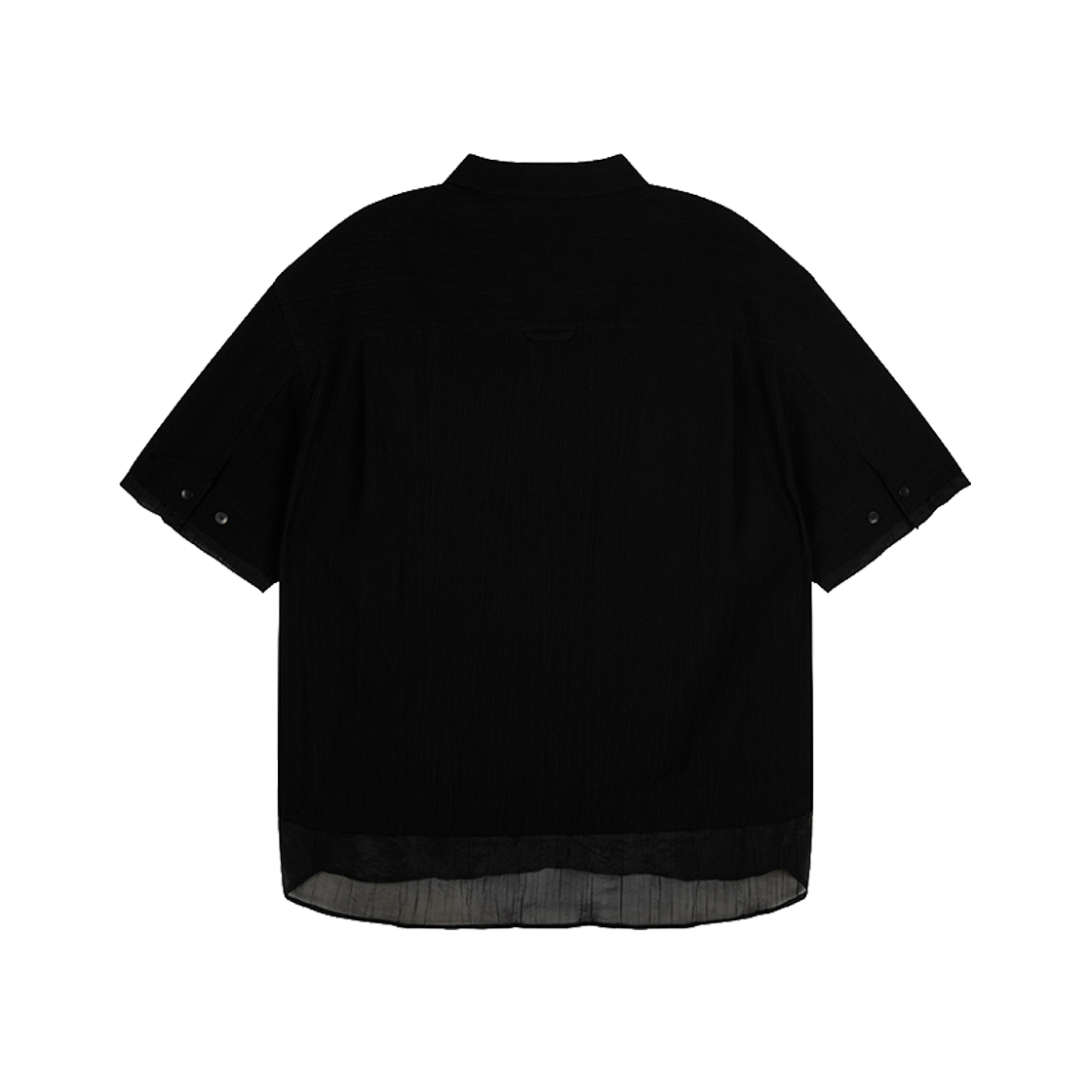 지오송지오 컬렉션 플리츠 레이어드 크롭 하프 셔츠 블랙 BI3SH303BK(ZIOSONGZIO COLLECTION Pleats Layered Crop Half Shirt Black) - 2