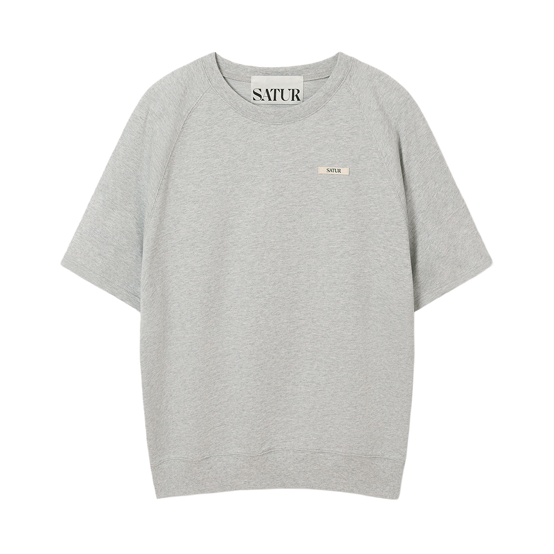 SA262MTS03MGY0 SATUR Basic Half Sweatshirt Melange Gray