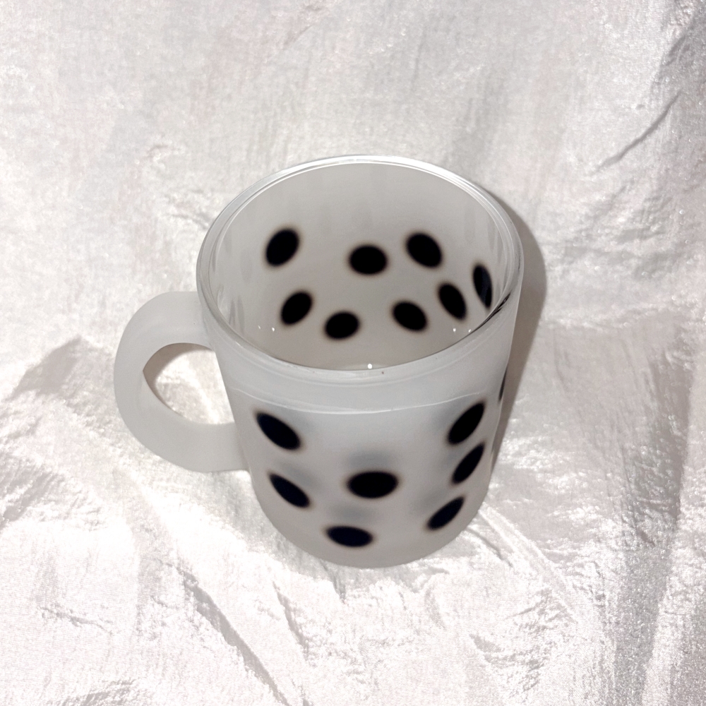 유라이크왓 스몰 블러 도트 글라스 머그 (블랙/매트)(you like what Small blur dot glass mug (black/matte)) - 4
