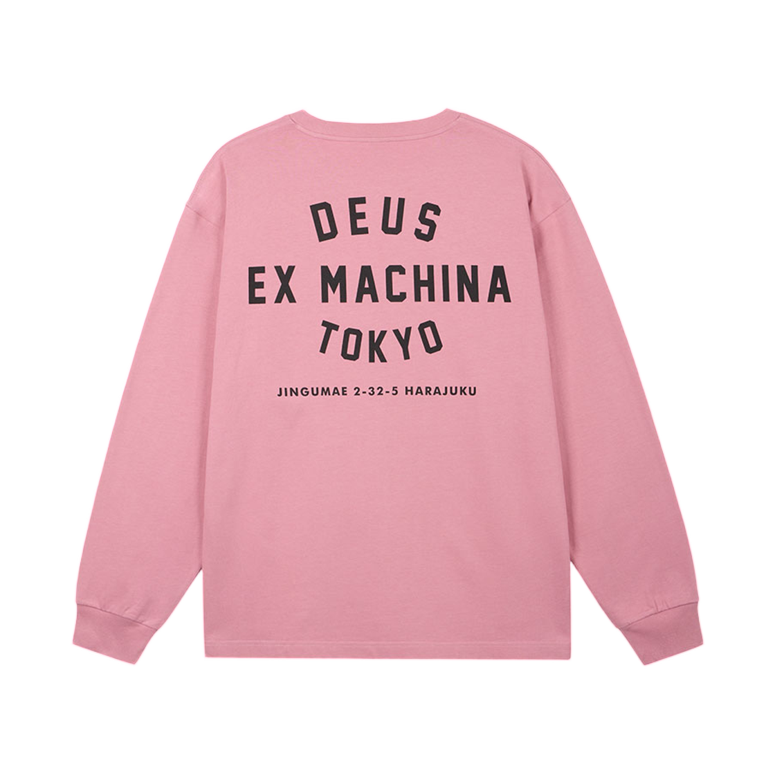 데우스 엑스 마키나 도쿄 컬리지 어드레스 롱슬리브 티셔츠 핑크(Deus Ex Machina Tokyo College Address L/S T-Shirt Pink)