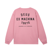Deus Ex Machina Tokyo College Address L/S T-Shirt Pink