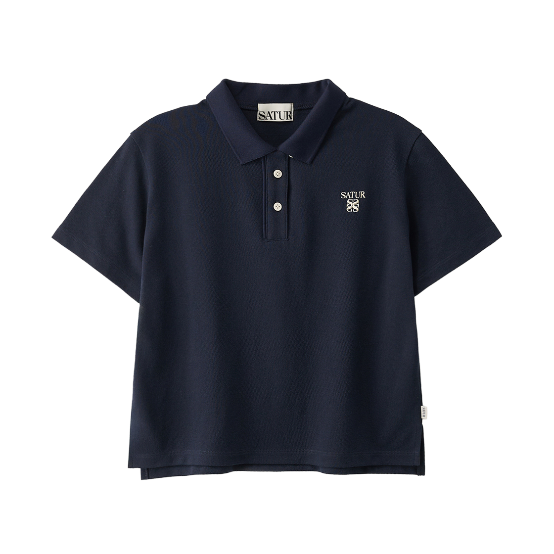 세터 우먼 로렌 피케 폴로 반팔 티셔츠 네이비(SATUR W Loren Pique Polo T-Shirt Navy)