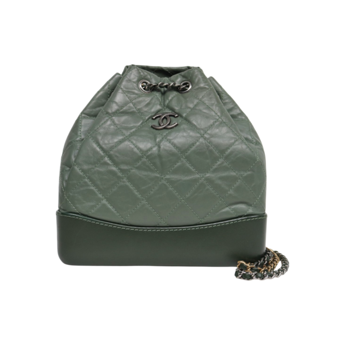 ITIU54ENRBKR Chanel Small Khaki Leather Gabrielle Backpack