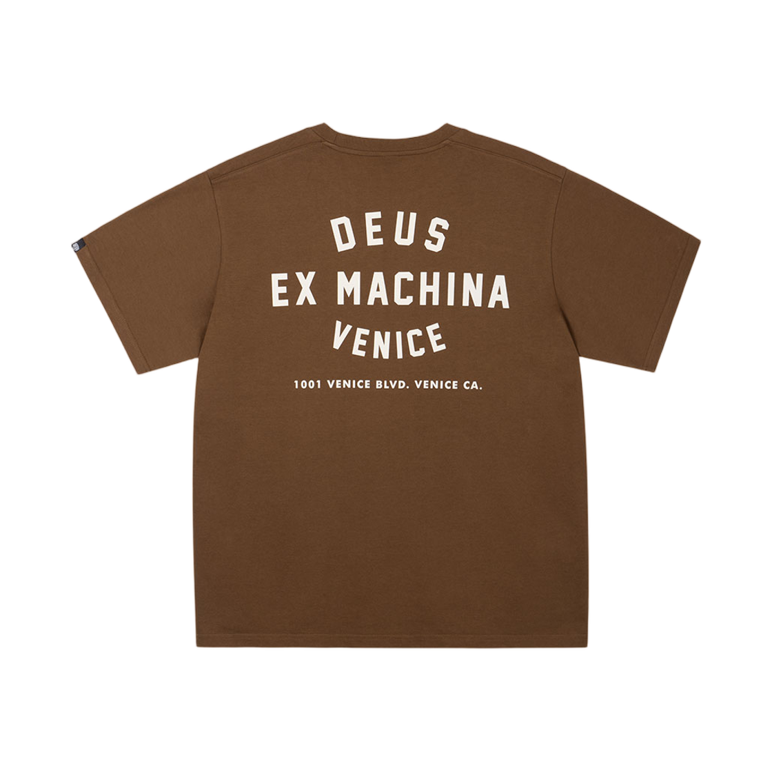 D262UTS025-080 Deus Ex Machina Venice College Address T-Shirt Brown