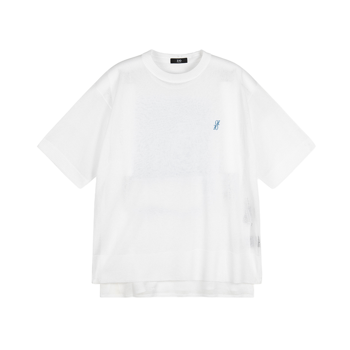 지오송지오 컬렉션 라울뒤피 시어드 레이어드 크루넥 니트 화이트 BI3KT308WH(ZIOSONGZIO COLLECTION Raoul Dufy Sheer Layered Crewneck Knit White)