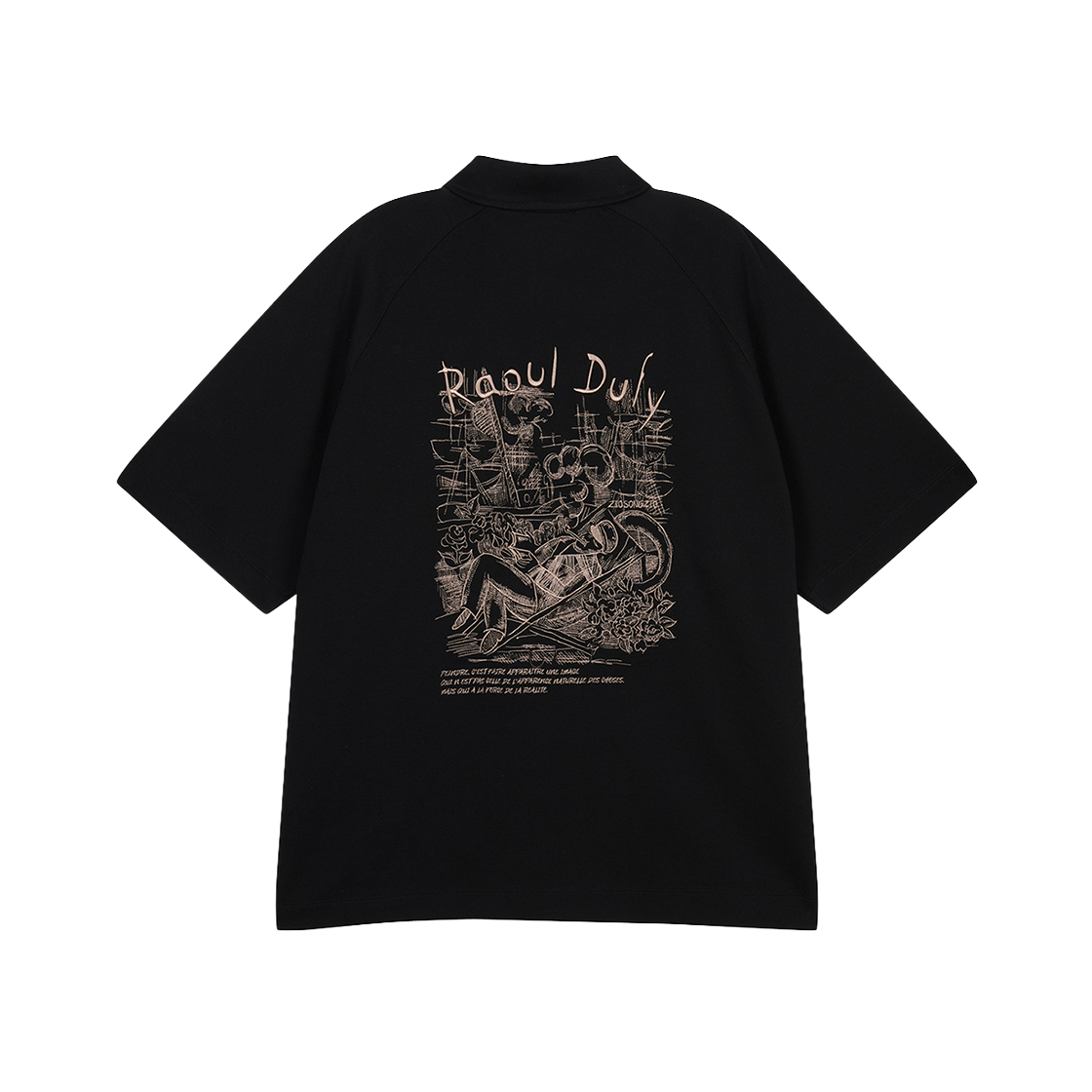 지오송지오 컬렉션 마드리갈 엠브로이드 카라 티셔츠 블랙 BI3TS349BK(ZIOSONGZIO COLLECTION Madrigaux Embroidered Collared T-Shirt Black) - 2