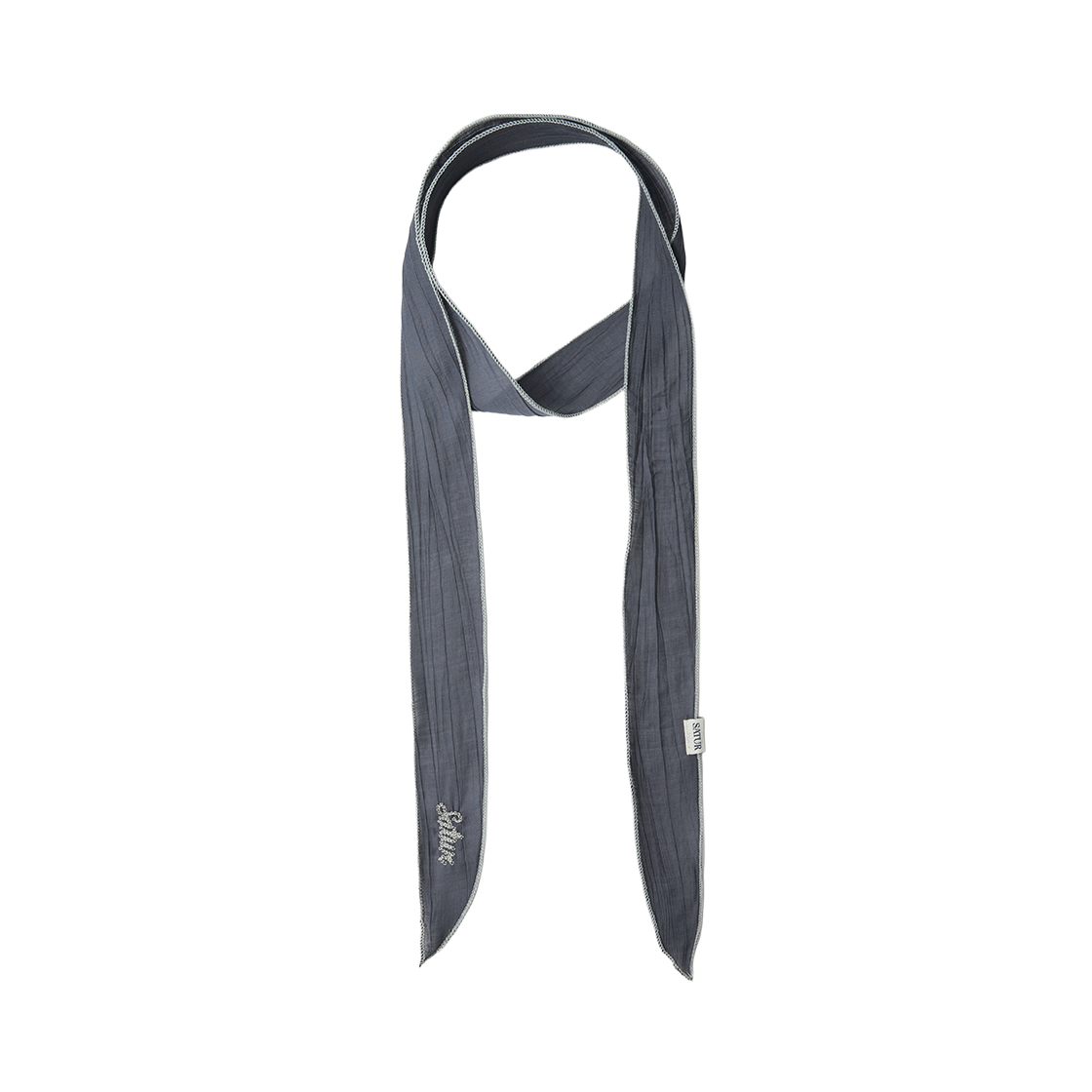 세터 우먼 링클 컬러 블록 스카프 차콜(SATUR W Wrinkle Color Block Scarf Charcoal)