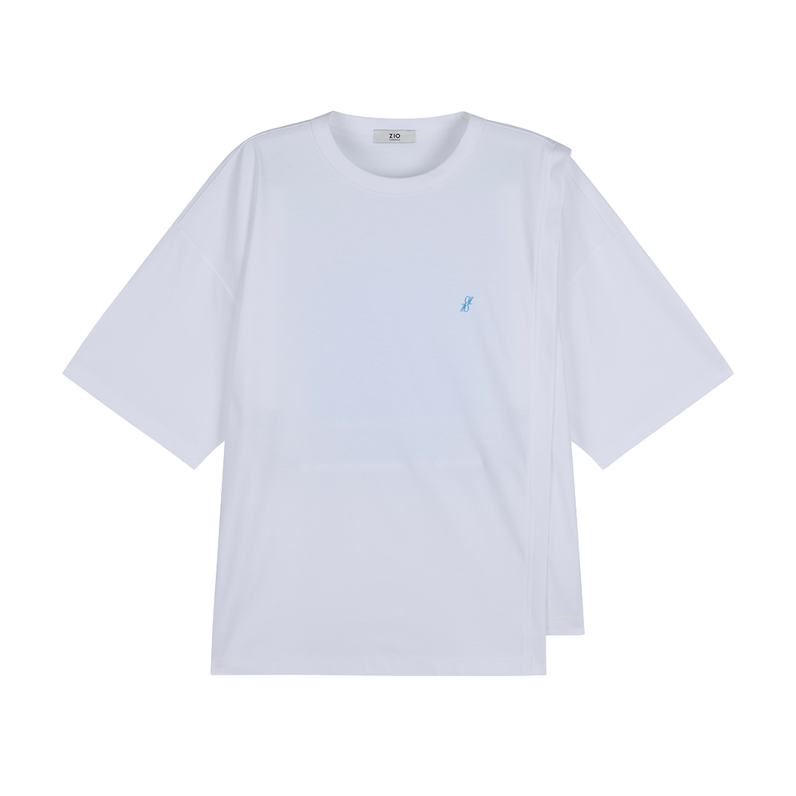 지오송지오 컬렉션 포쇼 어시메트릭 티셔츠 화이트 BI3TS341WH