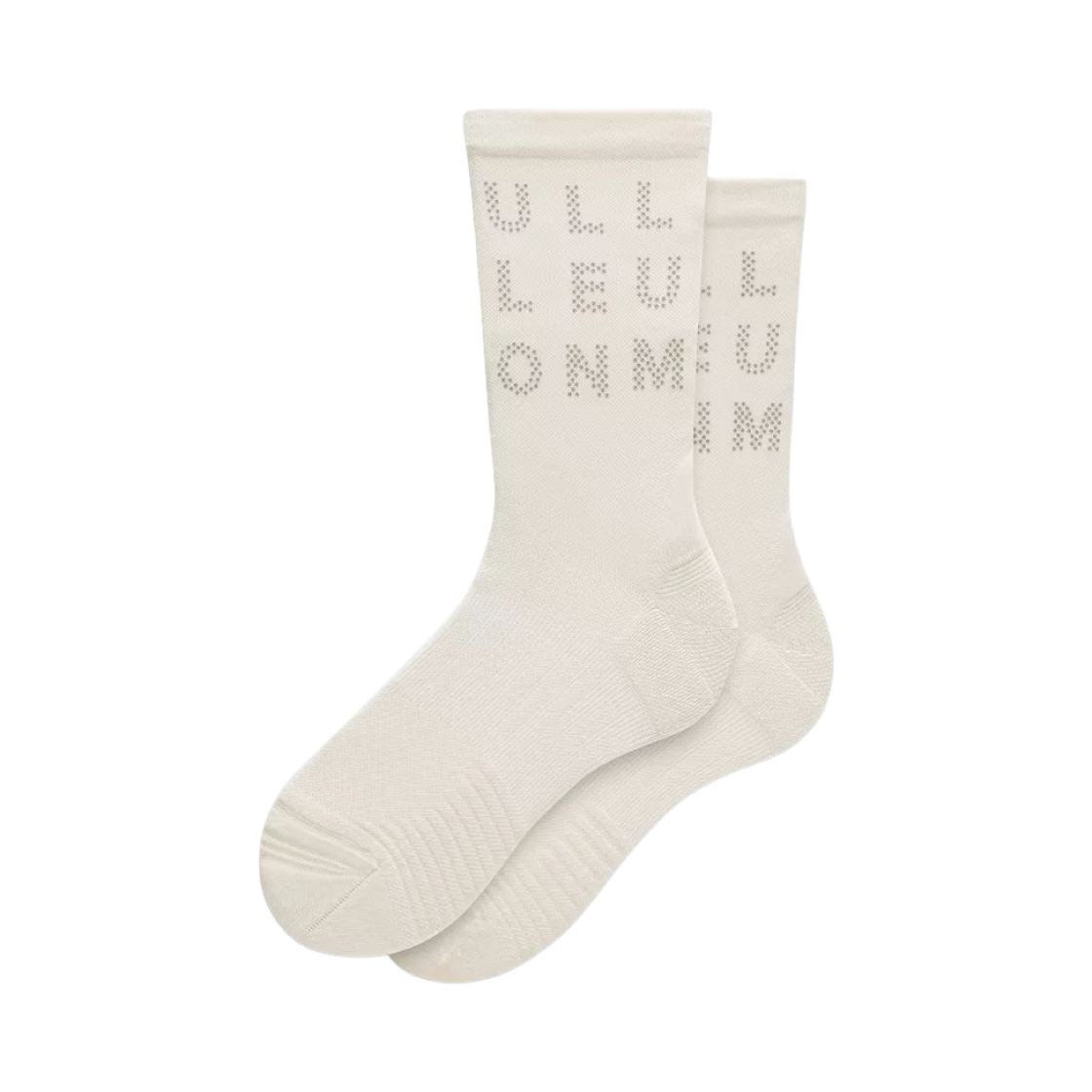 (W) 룰루레몬 파워 스트라이드 크루 삭스 리플렉티브 라이트 아이보리((W) Lululemon Power Stride Crew Sock Reflective Light Ivory) - 1