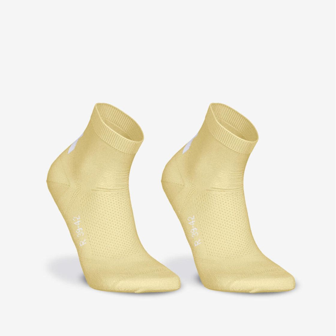 데카트론 러닝 얇은 중목 양말 2켤레 파인 런 500 바닐라 옐로우(DECATHLON Running Thin Mid-Cut Socks 2 Pairs Fine Run 500 Vanilla Yellow) - 4