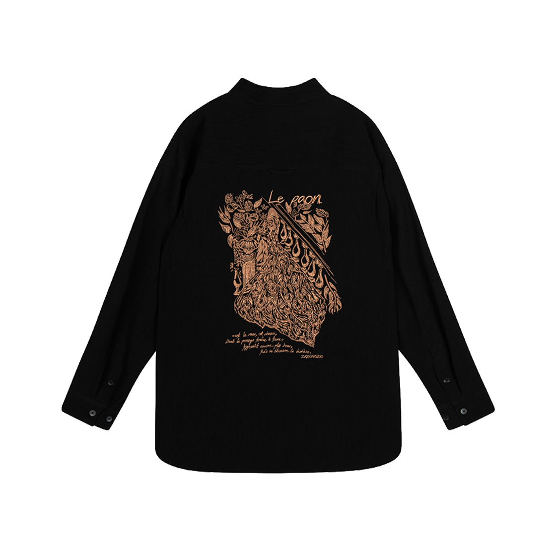 지오송지오 컬렉션 오르페우스 오픈카라 셔츠 블랙 BI2SH216BK(ZIOSONGZIO COLLECTION Orpheus Open Collar Shirt Black) - 2