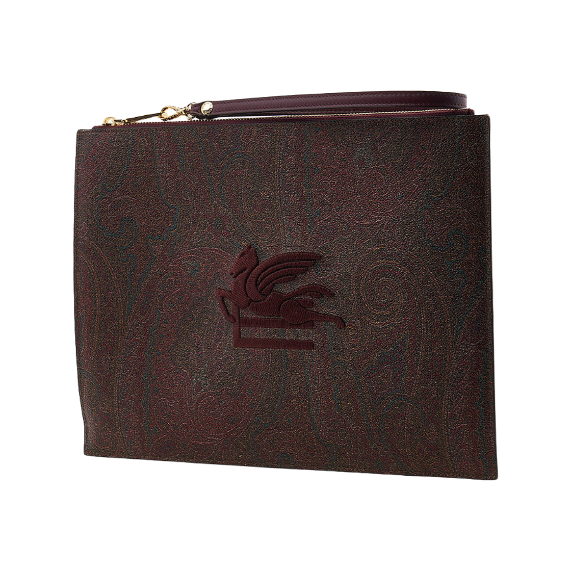 에트로 페이즐리 자수 로고 파우치 브라운(Etro Paisley Embroidered Logo Pouch Brown) - 2