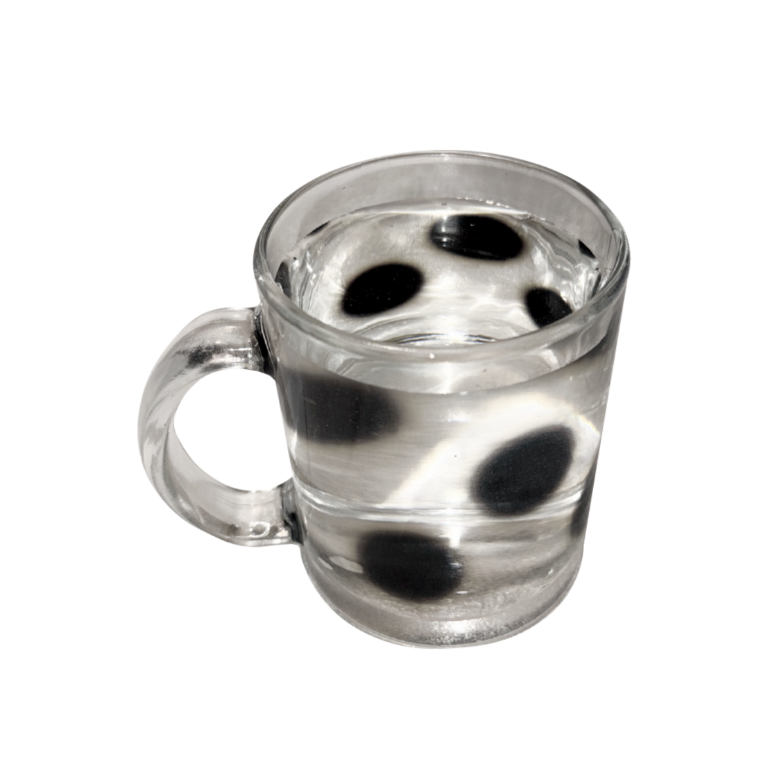 유라이크왓 빅 블러 도트 글라스 머그 (블랙/유광)(you like what Big blur dot glass mug (black/gloss)) - 1
