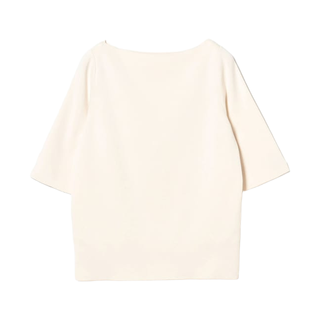 64-15-0383-126 (W) Demi-Luxe Beams Simple Boat Neck Knit Sweater Off White