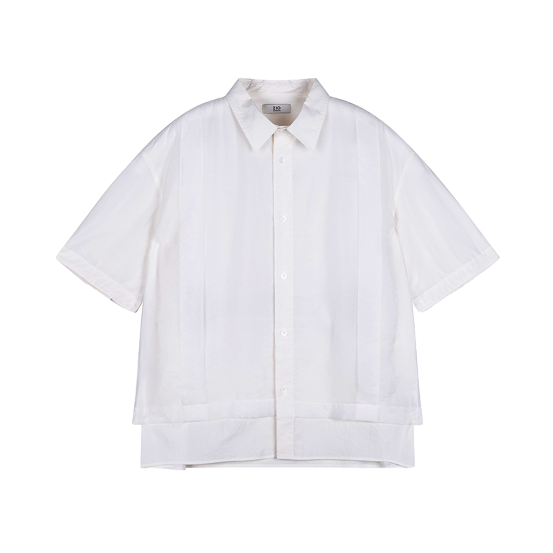 지오송지오 컬렉션 오간자 레이어드 크롭 하프 셔츠 화이트 BI3SH302WH(ZIOSONGZIO COLLECTION Organza Layered Crop Half Shirt White) - 1