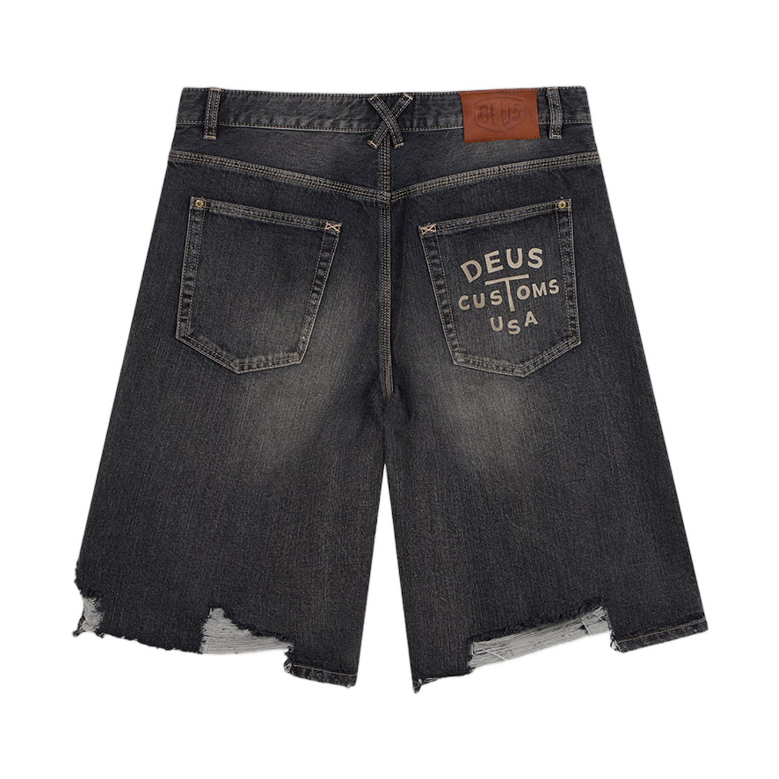 데우스 엑스 마키나 디스트로이드 데님 쇼츠 블랙 인디고(Deus Ex Machina Destroyed Denim Shorts Black Indigo) - 2