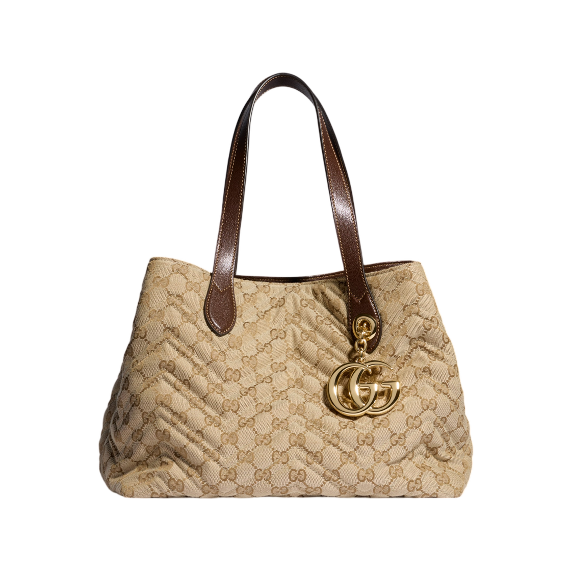 구찌 GG 마몽 미디움 토트백 샌드 브라운(Gucci GG Marmont Medium Tote Bag Sand Brown) - 1