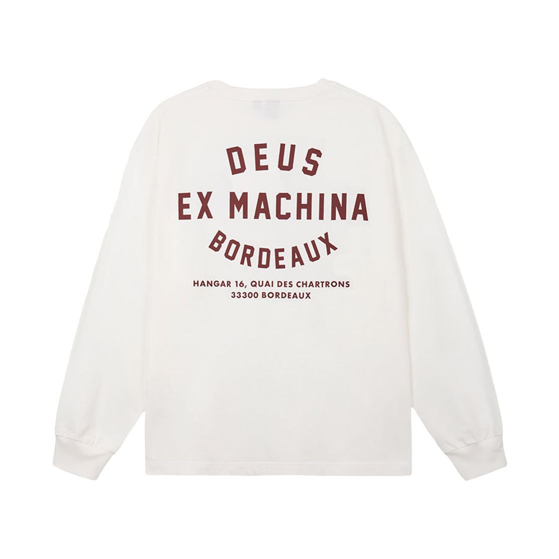 데우스 엑스 마키나 보르도 컬리지 어드레스 롱슬리브 티셔츠 화이트(Deus Ex Machina Bordeaux College Address L/S T-Shirt White)